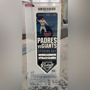 SD Padres Opening Day 4/8/2004 Padres vs San Francisco Giants Game Ticket